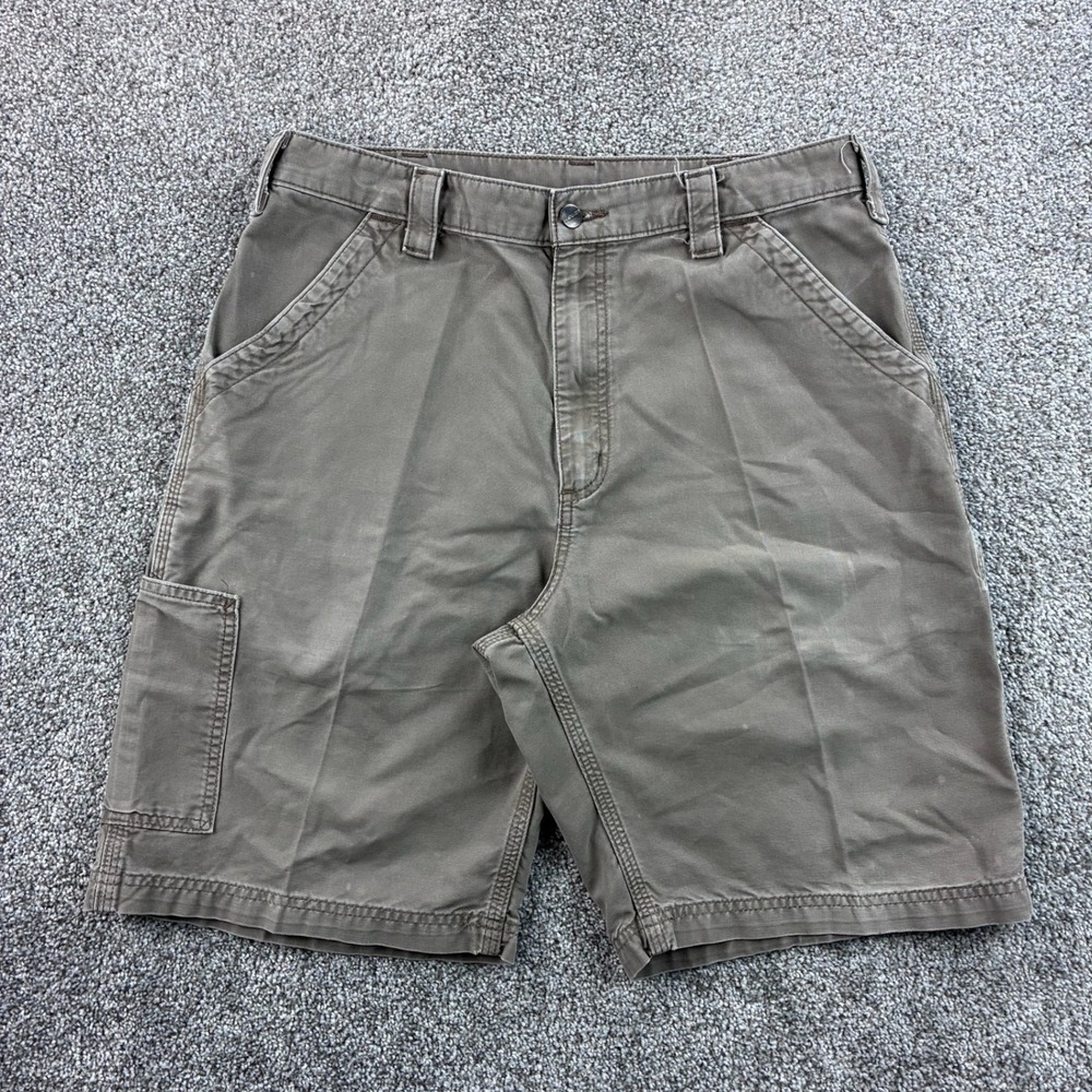 Vintage Carhartt Carpenter Shorts Mens 34 Brown Cotton Canvas Utility B147 LBR